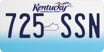 KY license plate 725SSN