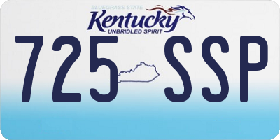 KY license plate 725SSP