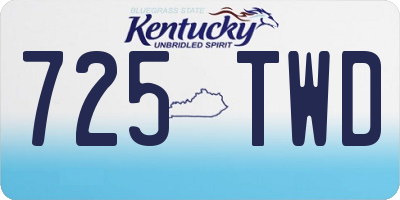 KY license plate 725TWD