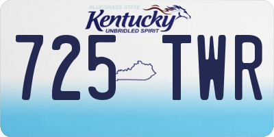 KY license plate 725TWR
