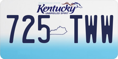 KY license plate 725TWW