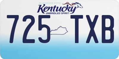 KY license plate 725TXB