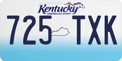 KY license plate 725TXK