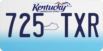 KY license plate 725TXR