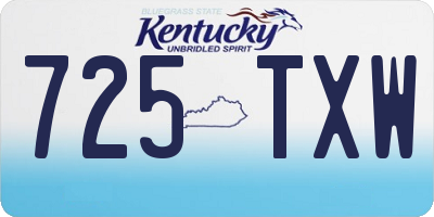 KY license plate 725TXW