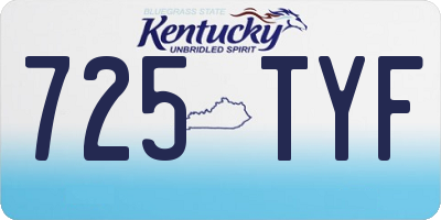 KY license plate 725TYF
