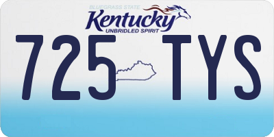 KY license plate 725TYS
