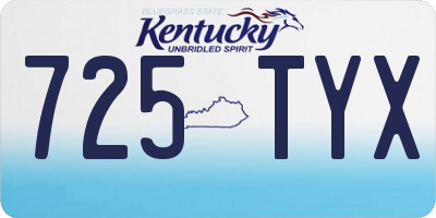 KY license plate 725TYX