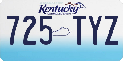 KY license plate 725TYZ