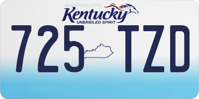KY license plate 725TZD