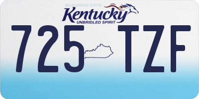 KY license plate 725TZF