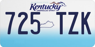 KY license plate 725TZK