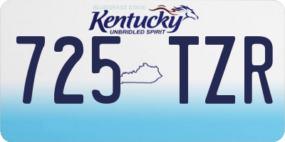 KY license plate 725TZR