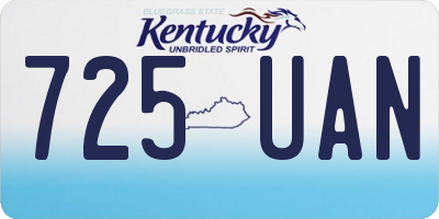 KY license plate 725UAN