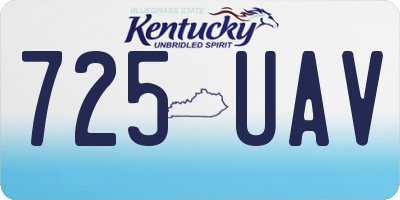 KY license plate 725UAV