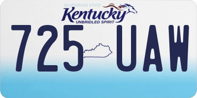 KY license plate 725UAW