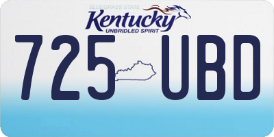 KY license plate 725UBD