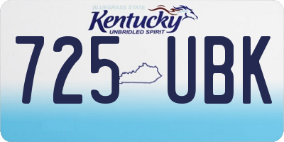 KY license plate 725UBK