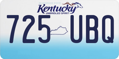 KY license plate 725UBQ
