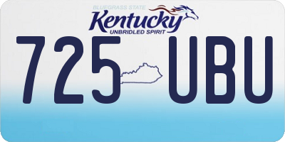 KY license plate 725UBU