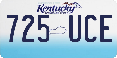 KY license plate 725UCE