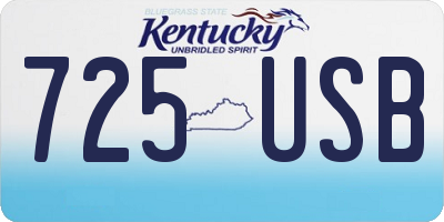 KY license plate 725USB