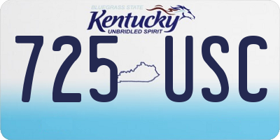 KY license plate 725USC