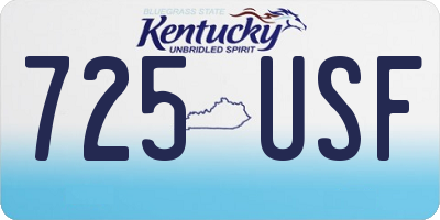 KY license plate 725USF