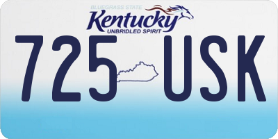 KY license plate 725USK