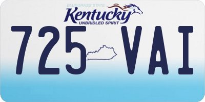 KY license plate 725VAI