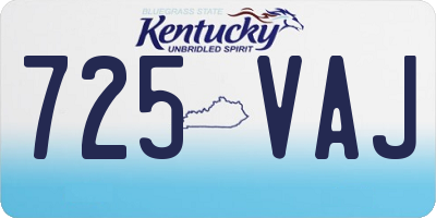 KY license plate 725VAJ