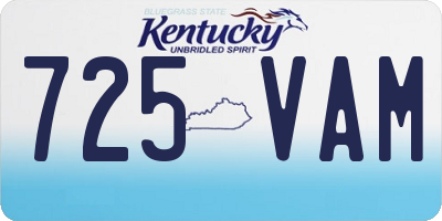 KY license plate 725VAM