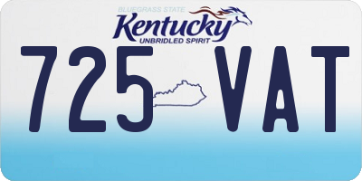 KY license plate 725VAT