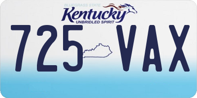 KY license plate 725VAX