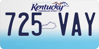 KY license plate 725VAY