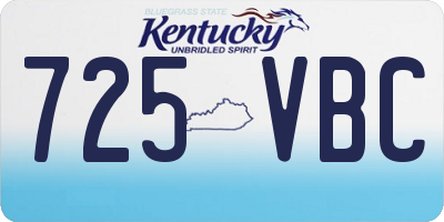 KY license plate 725VBC
