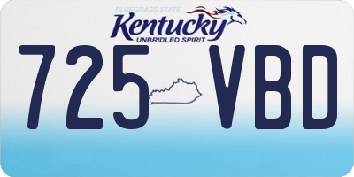 KY license plate 725VBD