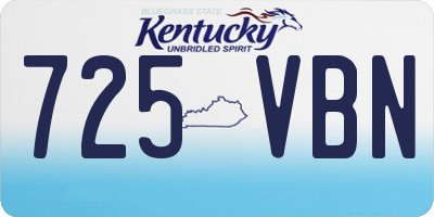 KY license plate 725VBN