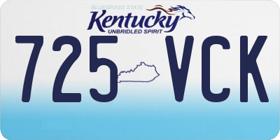 KY license plate 725VCK