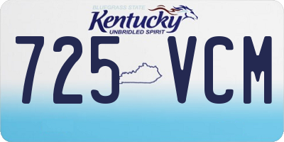 KY license plate 725VCM