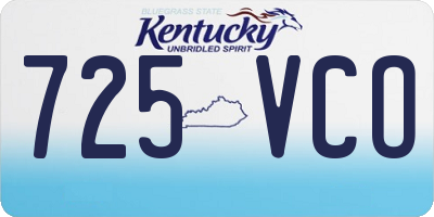 KY license plate 725VCO