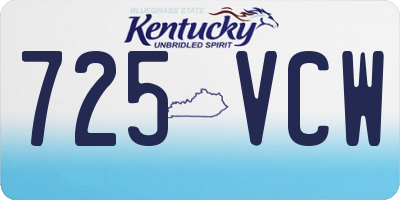 KY license plate 725VCW
