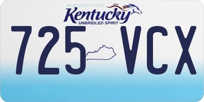 KY license plate 725VCX