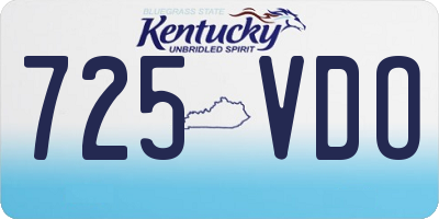 KY license plate 725VDO