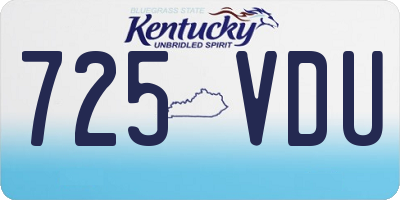 KY license plate 725VDU