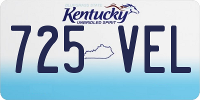 KY license plate 725VEL