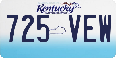 KY license plate 725VEW