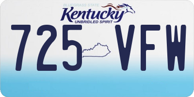 KY license plate 725VFW