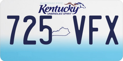 KY license plate 725VFX