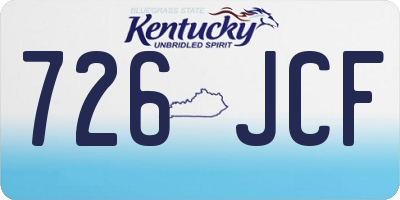 KY license plate 726JCF